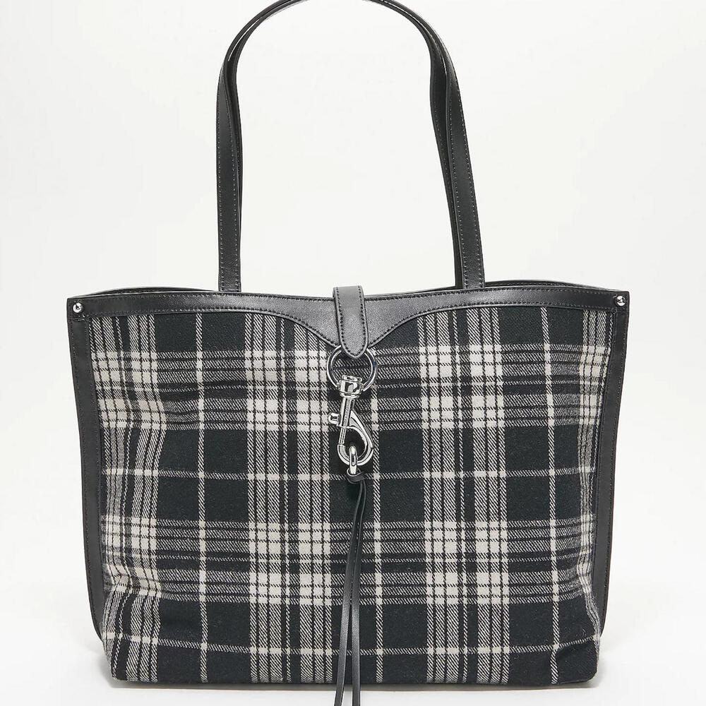 Rebecca Minkoff Megan Tote Plaid Black / White